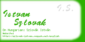 istvan szlovak business card