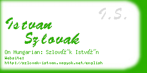 istvan szlovak business card